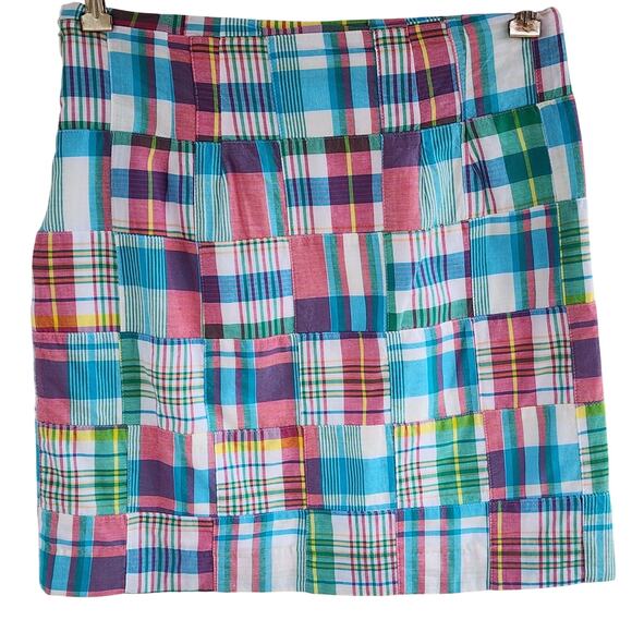 Talbots Petite Madras Plaid Patchwork Skirt sz 4P Summer Clueless Preppy Resort - Picture 3 of 5